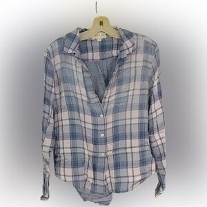 Anthropologie Cloth & Stone plaid button-down Small